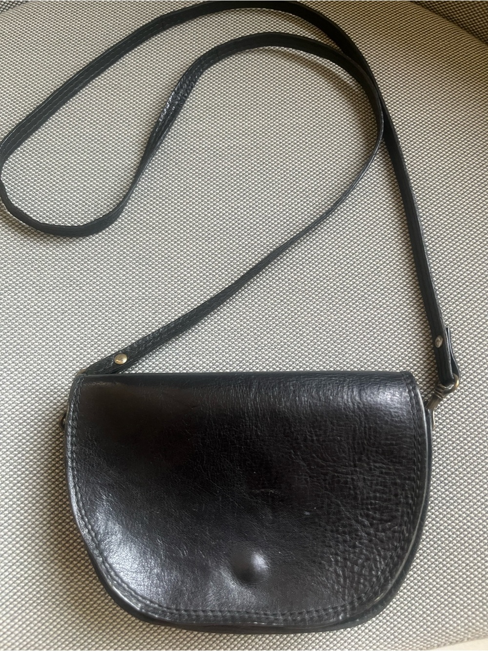 Fiocchi Italy Black Leather Mini Crossbody Bag